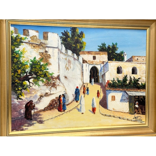 372 - 2 oil paintings on canvas by A. Rahmani. Frame 69x51cm