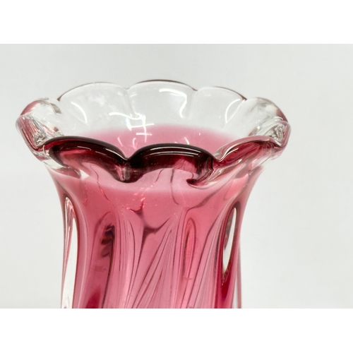 373 - A large Chribska Glass vase designed by Josef Hospodka. 31cm