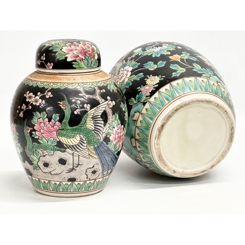 399C - A pair of large Late 19th Century Japanese Satsuma vases, together with a pair of Early 20th Chinese... 