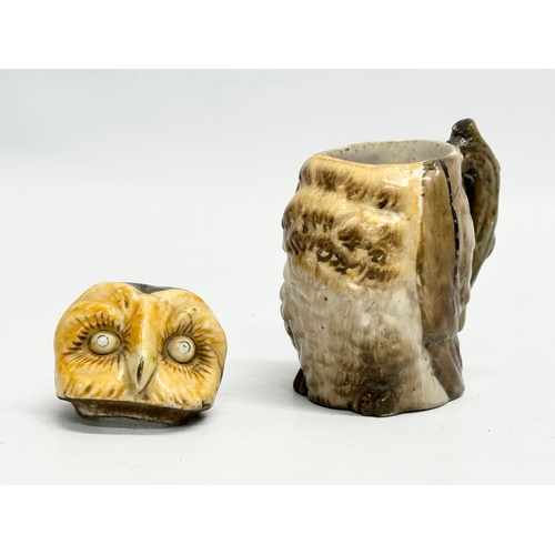 399I - A Late 19th Century Conta & Boehme owl salt. 9.5cm