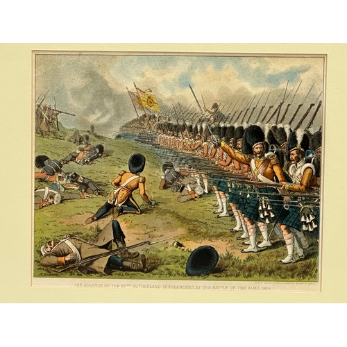 399W - A late 19th century chromolithograph of the Battle of Alma, 1854. The Advance of the 93rd Sutherland... 