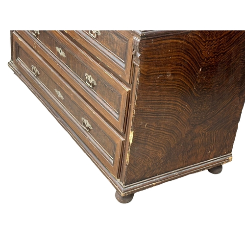 1248 - A large 19th century French pine chest of drawers with original scumble finish. Circa 1880. 140x65x9... 