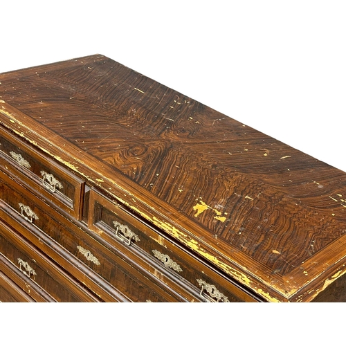 1248 - A large 19th century French pine chest of drawers with original scumble finish. Circa 1880. 140x65x9... 