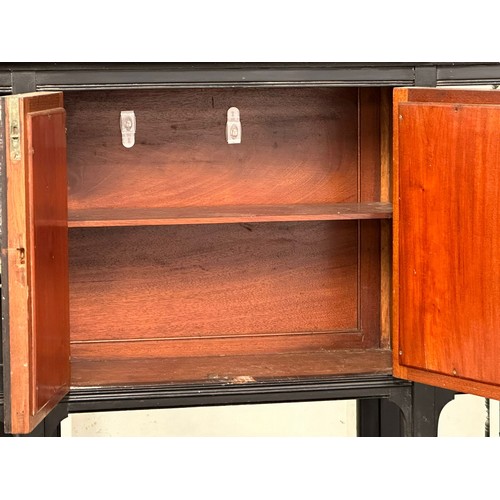 866 - A Late 19th Century Hobbs & Co ebony Chinese style aesthetic movement side cabinet in the manner of ... 