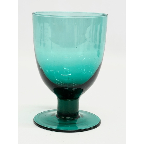 61 - A set of 4 Late 19th/Early 20th Century turquoise glass rummers. Circa 1890-1920. 8.5x13cm.