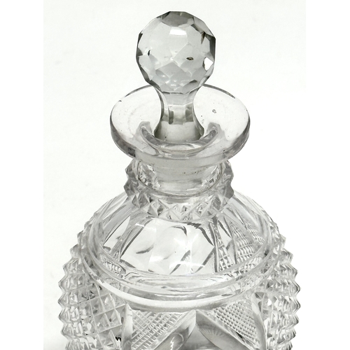 73 - 3 Early 20th Century Georgian style glass decanters. Circa 1900-1920. 20cm