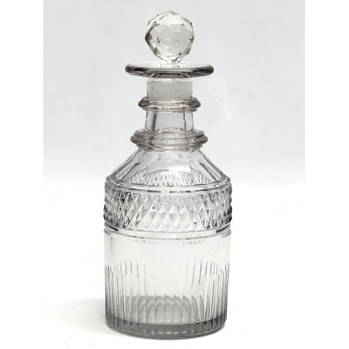 73 - 3 Early 20th Century Georgian style glass decanters. Circa 1900-1920. 20cm