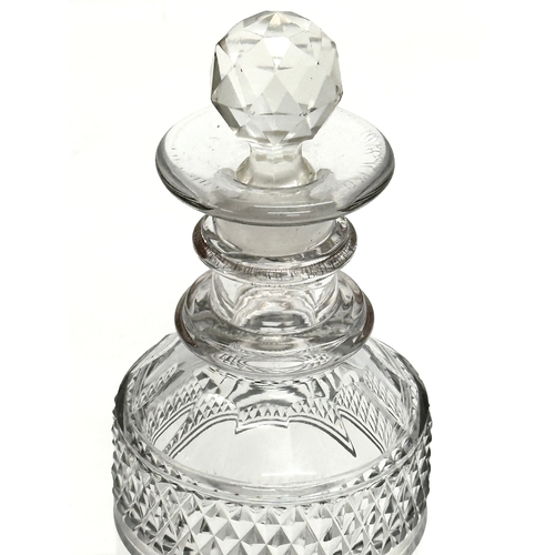 73 - 3 Early 20th Century Georgian style glass decanters. Circa 1900-1920. 20cm