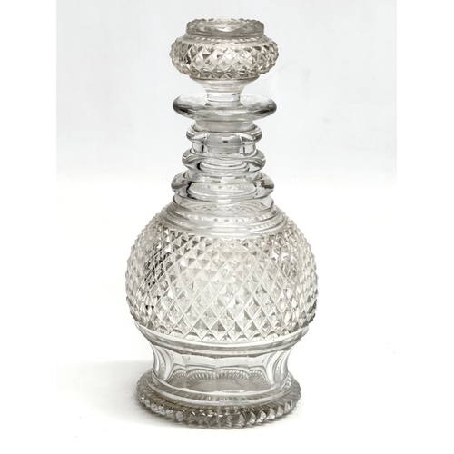 73 - 3 Early 20th Century Georgian style glass decanters. Circa 1900-1920. 20cm