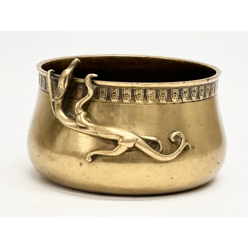 87 - A 19th Century Chinese brass censer bowl. 15.5x10cm.