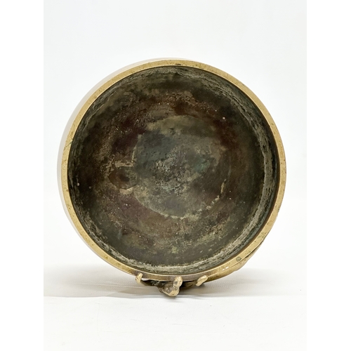 87 - A 19th Century Chinese brass censer bowl. 15.5x10cm.