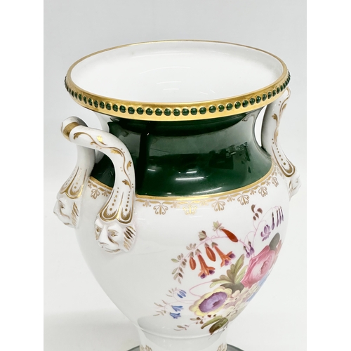 89 - An Early 20th Century Spode Copeland China hand painted urn style vase by R. Wood. Decorated with 4 ... 