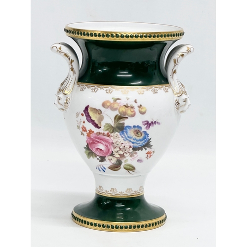 89 - An Early 20th Century Spode Copeland China hand painted urn style vase by R. Wood. Decorated with 4 ... 