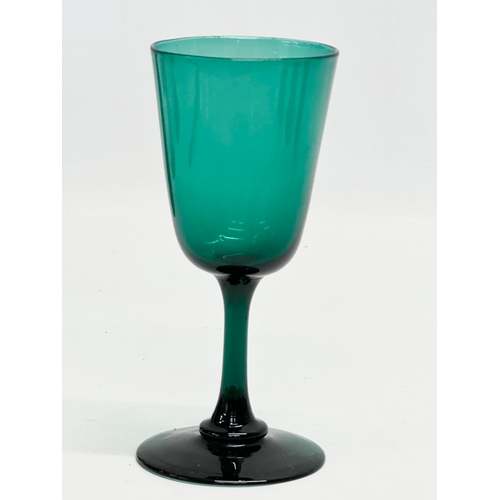 94 - A collection of Late 19th/Early 20th Century coloured drinking glasses. A set of 3 Bristol Green win... 