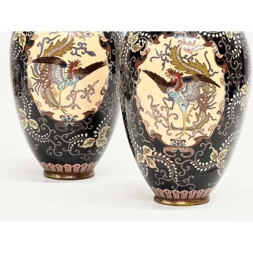 43 - A pair of good quality Late 19th Century Japanese cloisonné vases. Meiji Period. Circa 1880-1900. 16... 