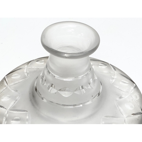 114 - A large Early 20th Century heavy glass ships decanter style vase. Circa 1900-1920. 21x12cm