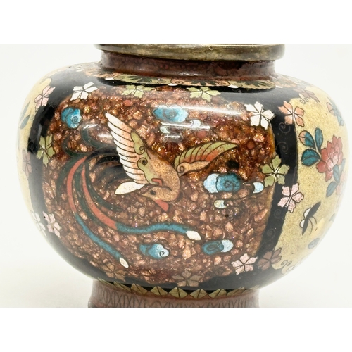 46 - A Late 19th Century Japanese cloisonné sparkled enamel jar with lid. Late Meiji. Circa 1880-1900. 11... 