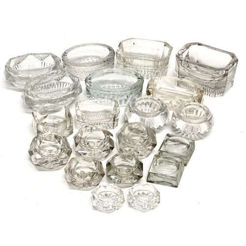 128 - A collection of 19th Century cut glass salt cellars. Georgian and Victorian.