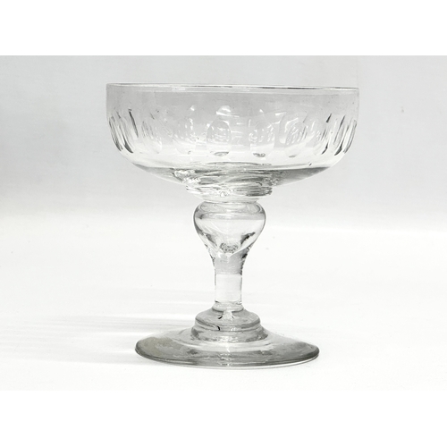 132 - 3 pieces of Late 19th and Early 20th Century glassware. A Late Victorian sweetmeat glass, circa 1900... 