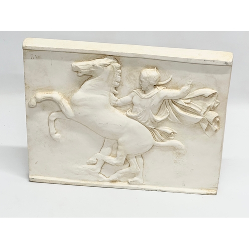 21 - A large ‘Parthenon Frieze’ wall plaque. After the original sculpture by Phidias. 36x28cm