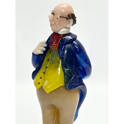 22 - A Bohemian glass ‘Mr Pickwick’ figurine by Zelezny Brod (Železnobrodské Sklo) Glassworks. 16cm