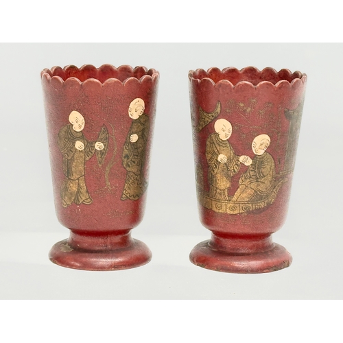 49 - A pair of Late 19th Century Japanese hand painted match strikers/holders. Meiji Period. Circa 1880-1... 