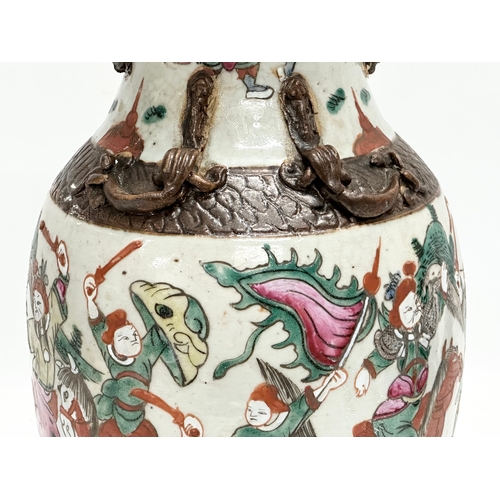 141 - A large Late 19th/Early 20th Century Chinese crackle glazed Nanking style vase. Decorated with samur... 