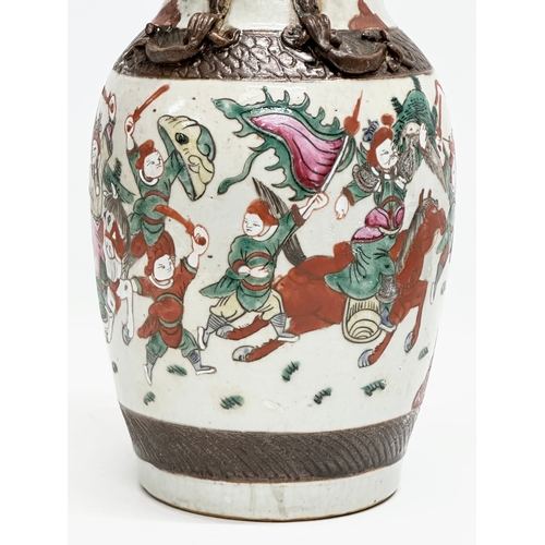 141 - A large Late 19th/Early 20th Century Chinese crackle glazed Nanking style vase. Decorated with samur... 