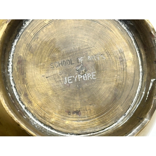 57 - An Early 20th Century Jeypore School of Arts, Indian brass holy water vessel. 16x15x26cm