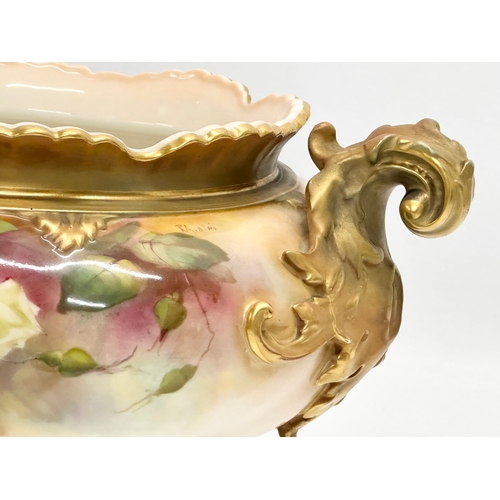 60 - An Early 20th Century signed Royal Worcester hand painted jardiniere/planter, by Reginald Austin. De... 