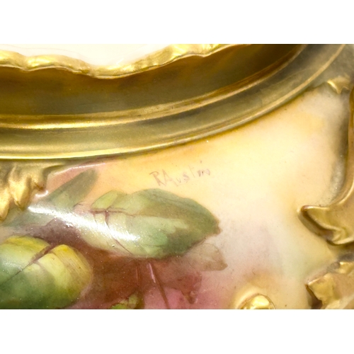 60 - An Early 20th Century signed Royal Worcester hand painted jardiniere/planter, by Reginald Austin. De... 