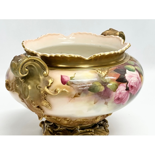 60 - An Early 20th Century signed Royal Worcester hand painted jardiniere/planter, by Reginald Austin. De... 