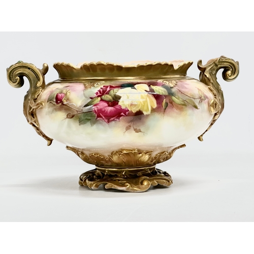 60 - An Early 20th Century signed Royal Worcester hand painted jardiniere/planter, by Reginald Austin. De... 