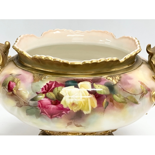 60 - An Early 20th Century signed Royal Worcester hand painted jardiniere/planter, by Reginald Austin. De... 