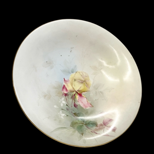 157 - An Early 20th Century signed Royal Worcester hand painted cake stand/tazza. Faded signature. Circa 1... 