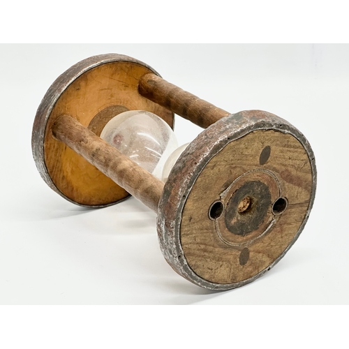 149 - A Late 19th/Early 20th Century Industrial Bobbin Hourglass/sand timer. 13x19cm