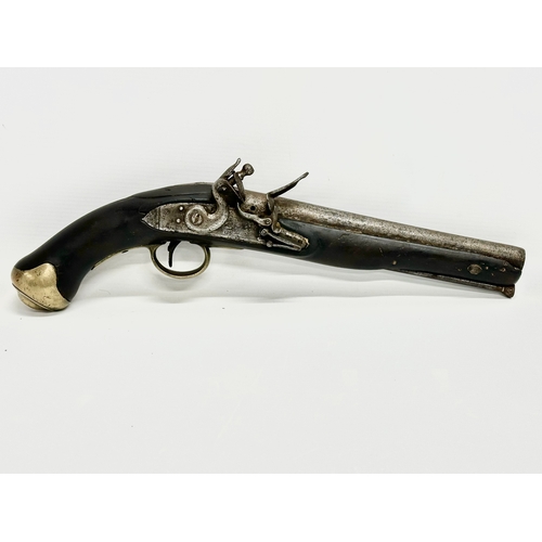 23 - A Late 18th/Early 19th Century George III Flintlock pistol. 40cm