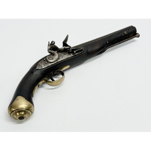 23 - A Late 18th/Early 19th Century George III Flintlock pistol. 40cm