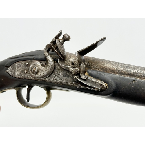 23 - A Late 18th/Early 19th Century George III Flintlock pistol. 40cm