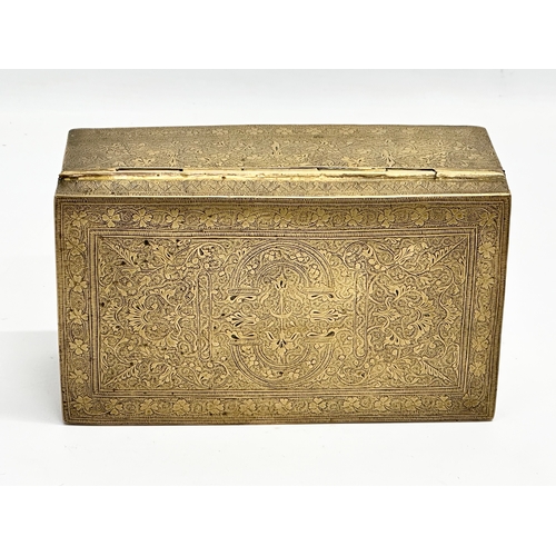 165 - A Late 19th Century Indian brass tabletop trinket box. 18x11x7.5cm