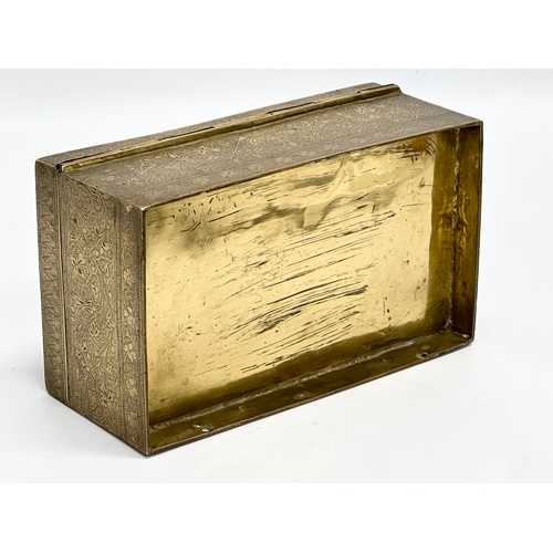 165 - A Late 19th Century Indian brass tabletop trinket box. 18x11x7.5cm