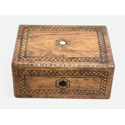 168 - A Victorian tunbridge ware jewellery box. 27.5x20x12.5cm