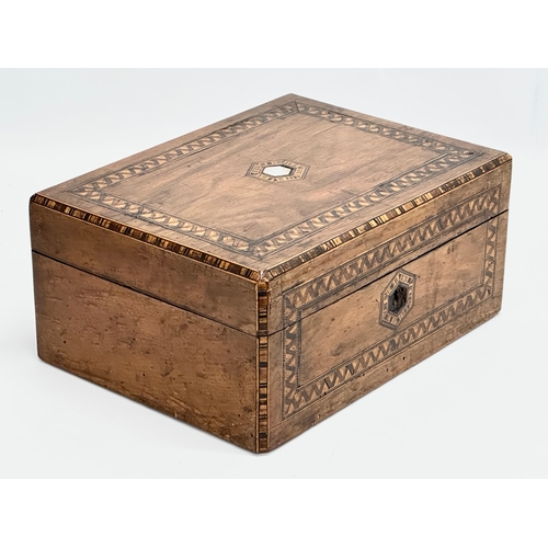 168 - A Victorian tunbridge ware jewellery box. 27.5x20x12.5cm