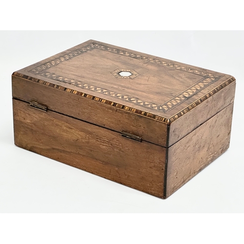 168 - A Victorian tunbridge ware jewellery box. 27.5x20x12.5cm