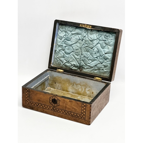 168 - A Victorian tunbridge ware jewellery box. 27.5x20x12.5cm