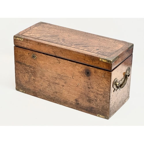 26 - An Early 19th Century campaign lock box. 47x20x26cm