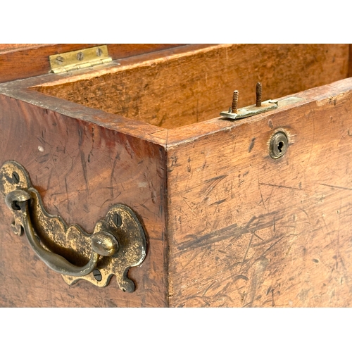 26 - An Early 19th Century campaign lock box. 47x20x26cm