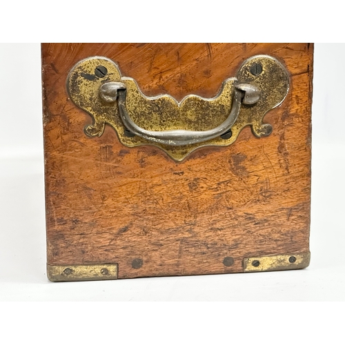 26 - An Early 19th Century campaign lock box. 47x20x26cm