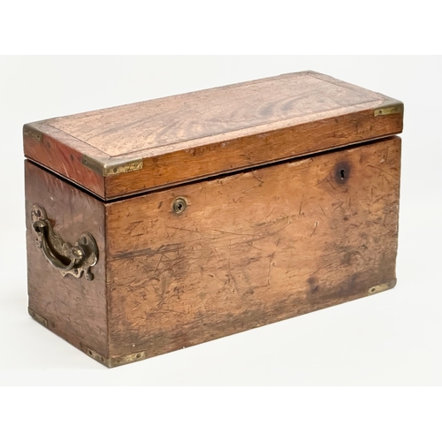 26 - An Early 19th Century campaign lock box. 47x20x26cm