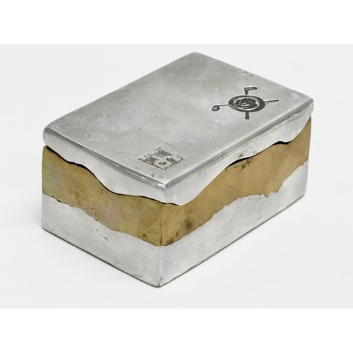 19 - David Marshall. A ‘Brutalist’ aluminium and brass box by David Marshall. 1940’s. 12x8x6cm